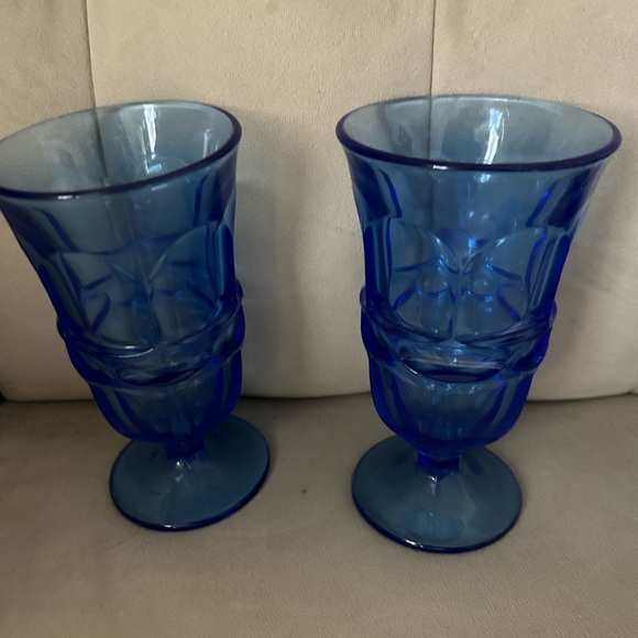 Vintage Fostoria Argus Blue Ice Tea Glasses Set Of 5 Argus Blue (Stem 2770) - Picture 7 of 12